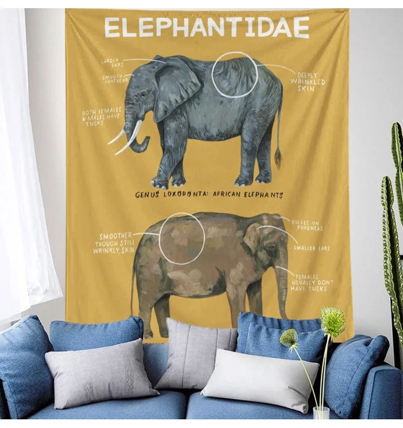 Bohemian Mandala Elephant Tapestry Wall Hanging Sandy Beach Picnic Throw Rug Blanket Camping Tent Travel Sleeping Pad Bedspread