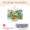 Gem Art Tissue Box DIY PU Napkin Cover for Home(Sunflowers and Dragonflies)