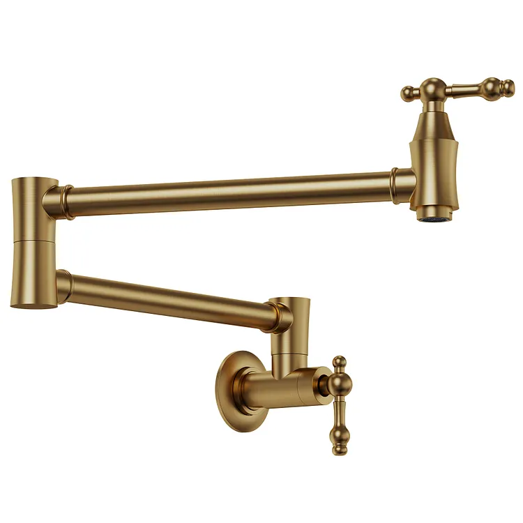 EVERSTEIN Swing Joint Folding Pot Filler Kitchen Faucet Brushed Gold