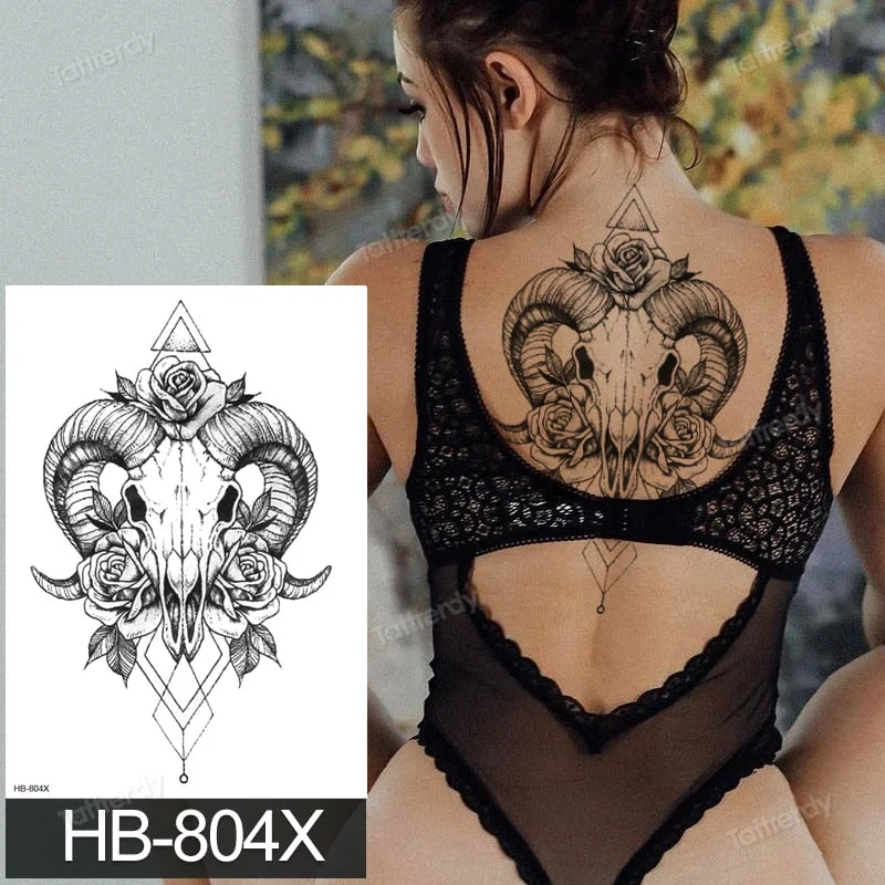 big tattoo anime tiger lion king head thigh leg temporary tattoo for women girls beauty sexy body art sticker tattoos waterproof