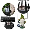 Flocked Gnome Statue with Solar Light Outdoor Gnome Decoration for Outdoor Decor