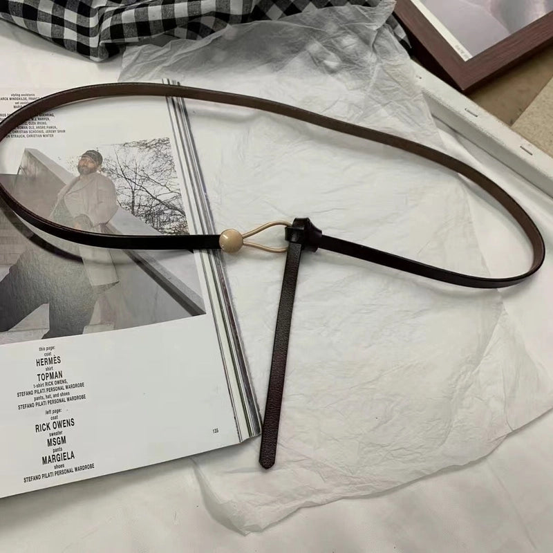 Minimalist Solid Color Pu Leather Alloy Women’s Leather Belts