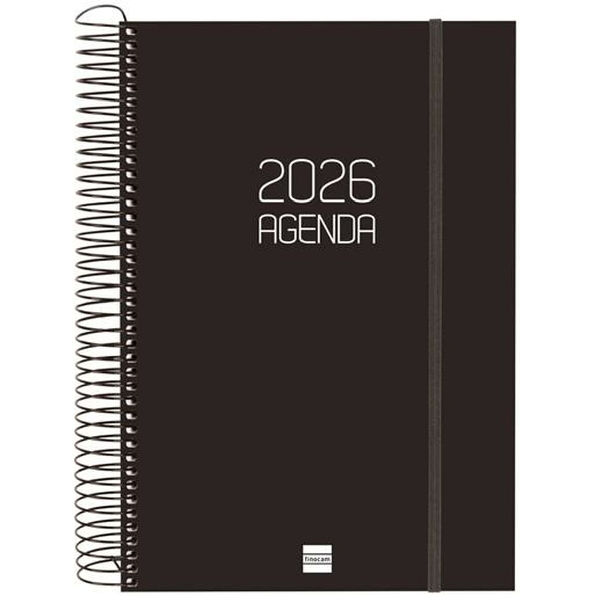 Diary Finocam OPAQUE Black 16,5 x 24,2 cm 2026