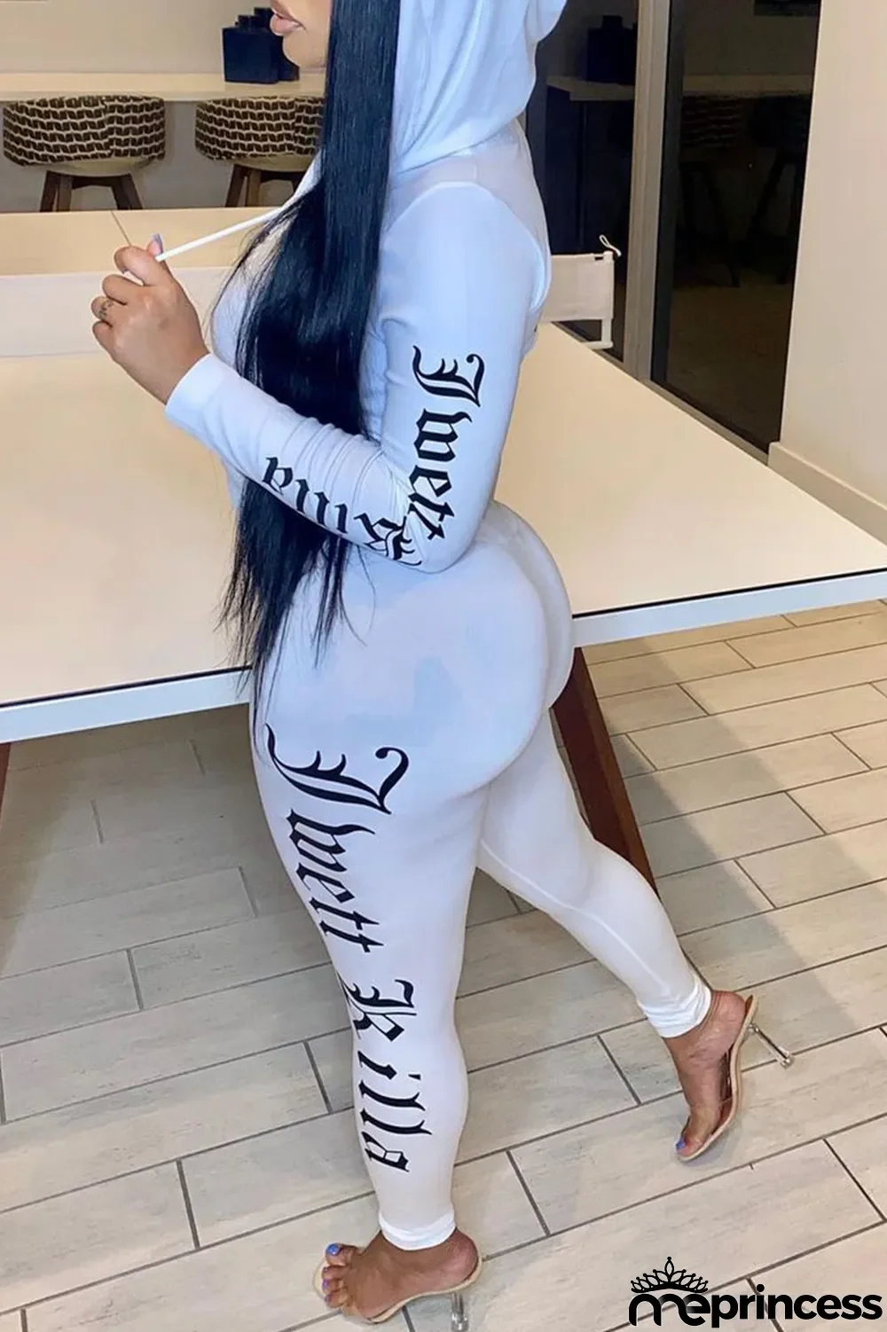 Red Fashion Sportswear Print Split Joint Hooded Collar Long Sleeve Two Pieces