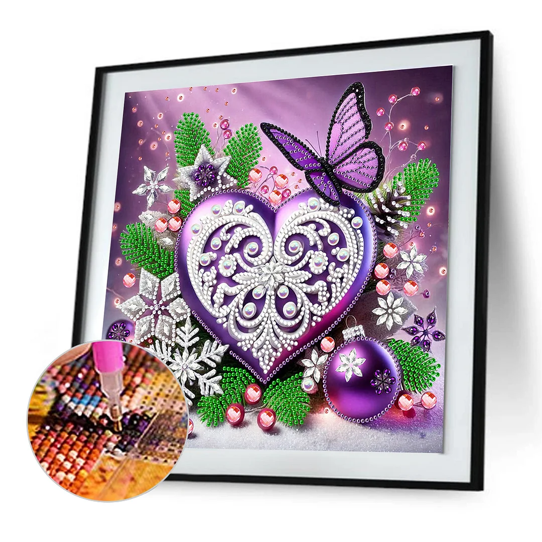 Flowers Butterfly - Diamond Painting - Partial Special Shaped Drill(Canvas|30*30cm)