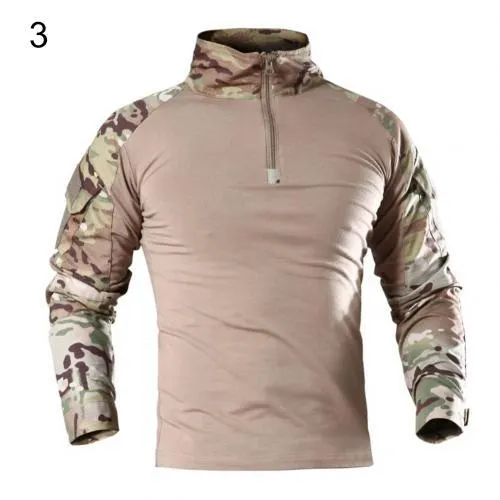 Men Combat Shirt Top Uniform Airsoft Camouflage Combat-Proven Shirts Rapid Assault Sleeve Shirt Battle Strike футболка мужская