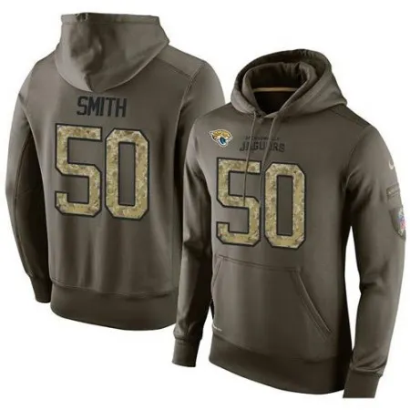 NFL Men's  Jacksonville Jaguars #50 Telvin Smith Stitched Green Olive Salute To Service KO Performance Hoodie