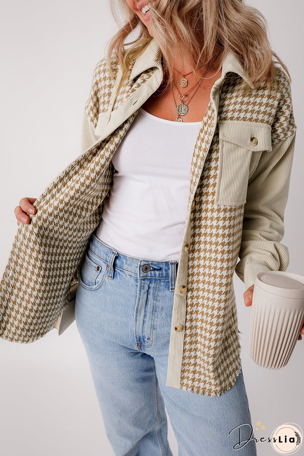 Houndstooth and Corduroy Shacket