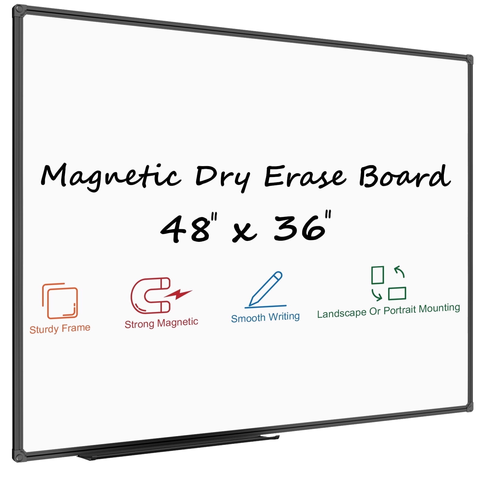 JILoffice Dry Erase Board, 48" x 36" White Board, Wall Mounted Magnetic Board for Office Home and School