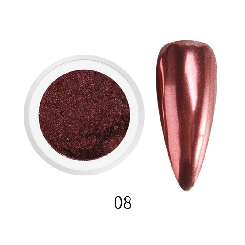 1 Box Solid Mirror Nail Glitters Powder Dust for Metal Nail Art Nail Powder Chrome Pigment DIY Nail Art Decorations