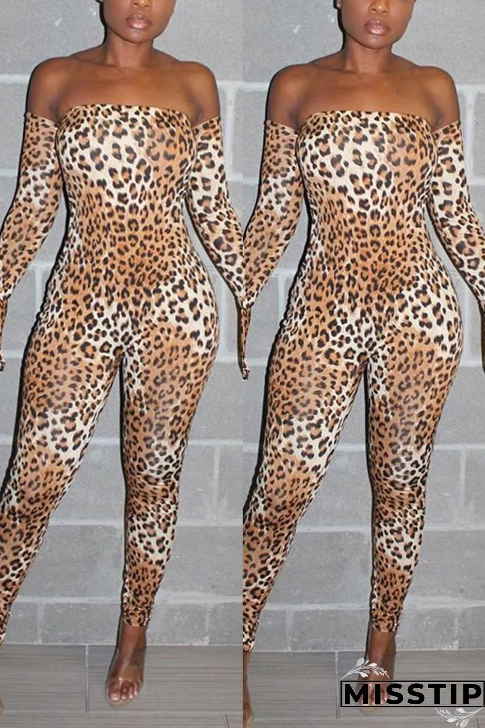 Leopard print Sexy Leopard grain Long Sleeve Wrapped