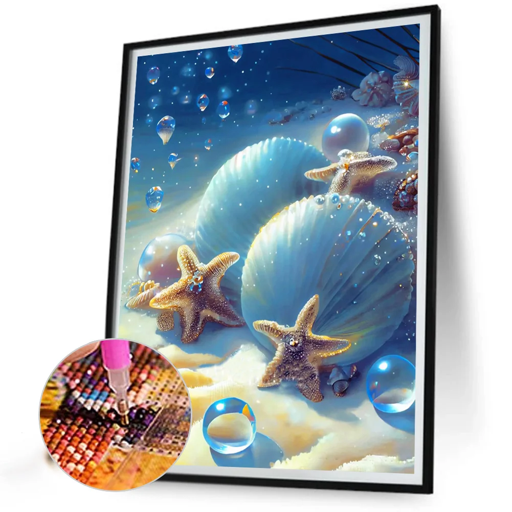 Beach Scenery 30*40cm(canvas) full round drill diamond painting