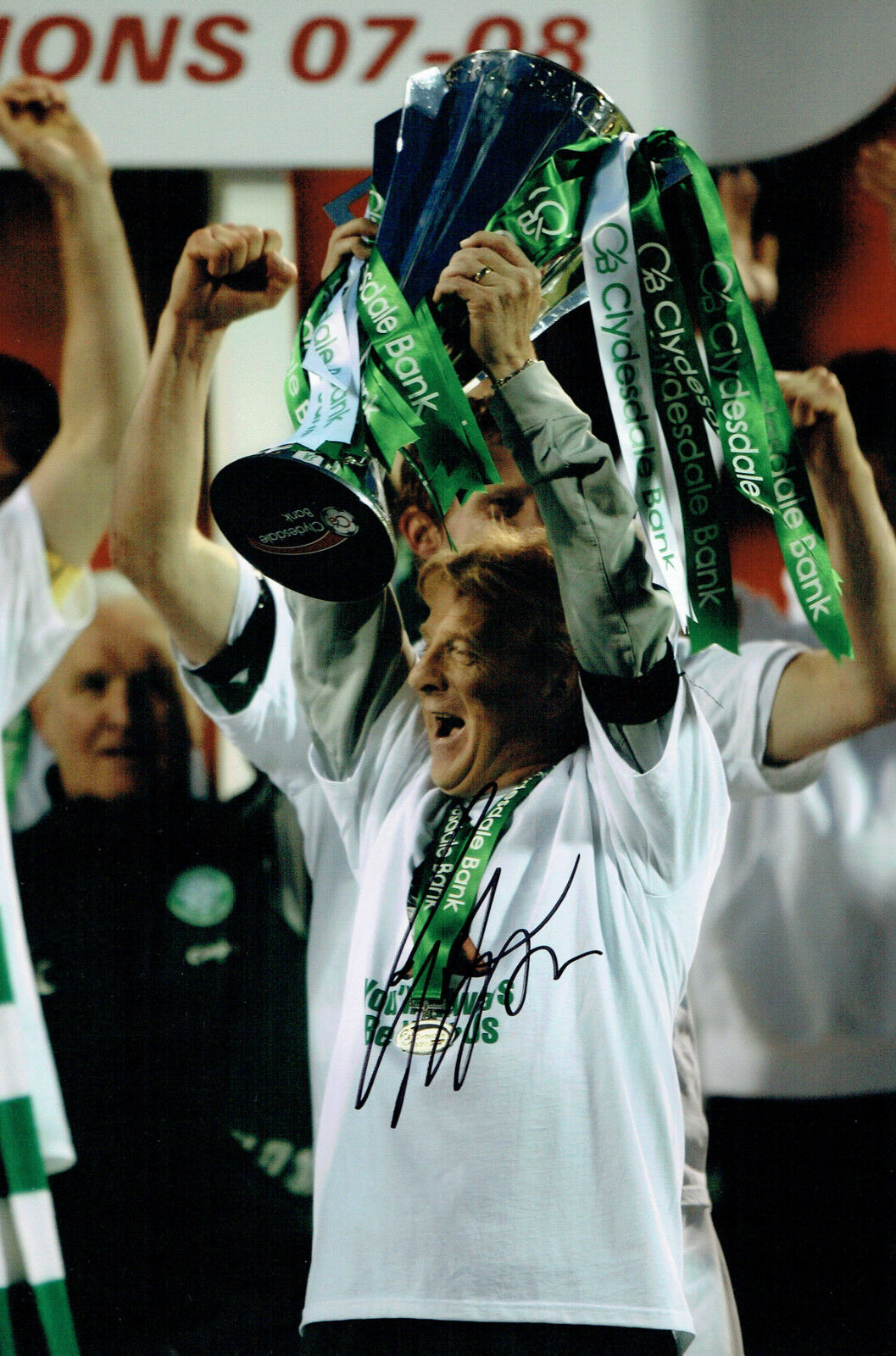 Gordon STRACHAN Signed Autograph 12x8 Photo Poster painting AFTAL COA Glasgow Celtic Cup Winner