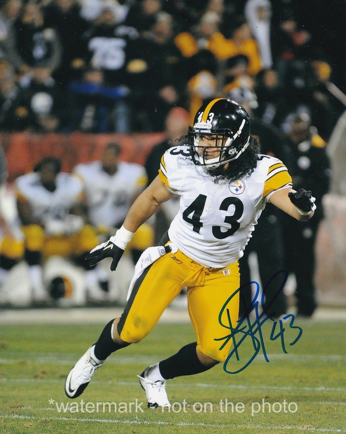 TROY POLAMALU SIGNED AUTOGRAPH 8X10 Photo Poster painting PITTSBURGH STEELERS