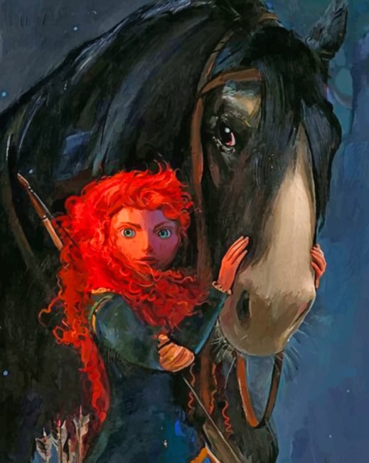 

Merida And Black Horse – Paint By Numbers - 40*50CM, 501 Original