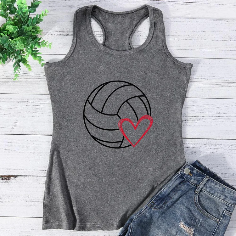 Volleyball Heart Vest Top-Annaletters