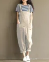Dungarees Loose Jumpsuit with Straps Overalls Long Baggy Summer Trousers Romper