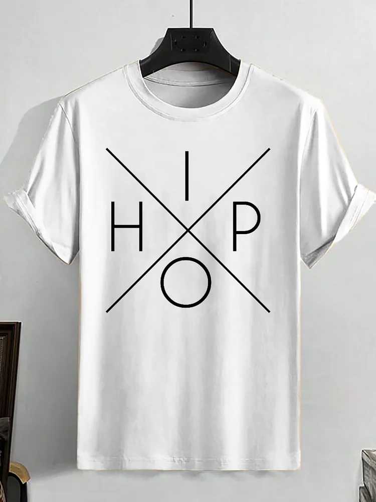 Men's Hip Hop Graphic Print Cotton Casual T-Shirt
