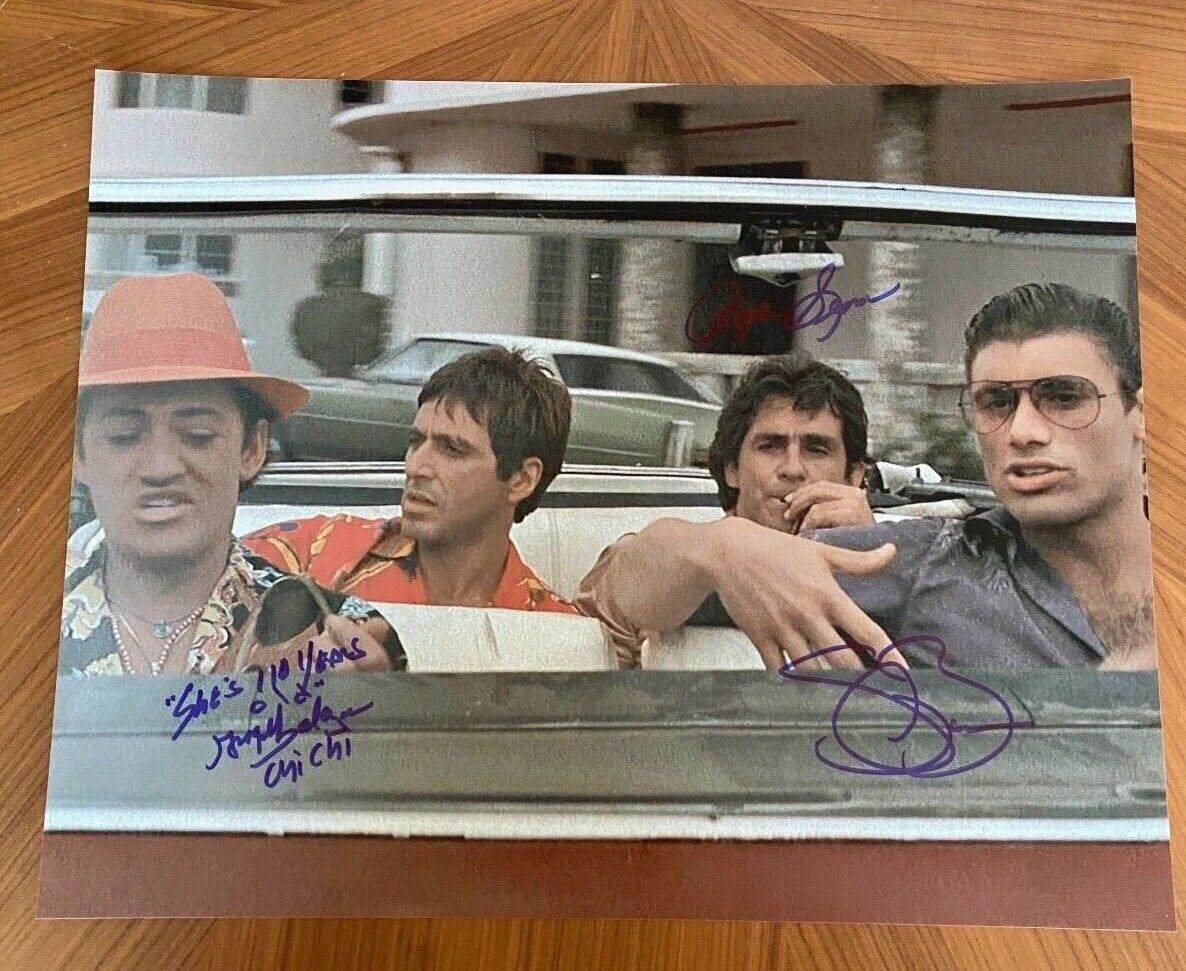 *SCARFACE* signed 16x20 Photo Poster painting *STEVEN BAUER, ANGEL SALAZAR, PEPE SERNA* PROOF 9