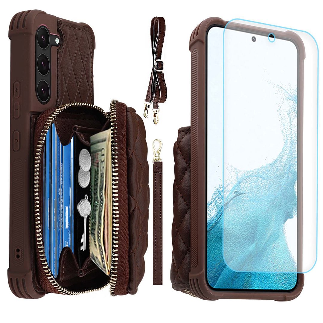 MONASAY Zipper Wallet Case for Galaxy S23+ Plus 5G