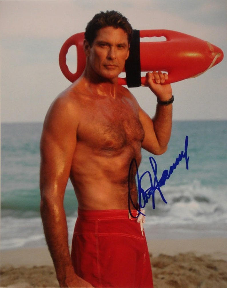 DAVID HASSELHOFF SIGNED Photo Poster painting Knight Rider Baywatch wcoa