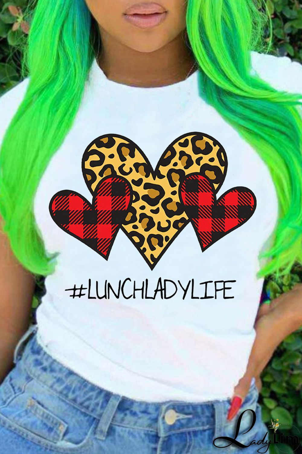 White Fashion Casual Print Basic O Neck T-Shirts