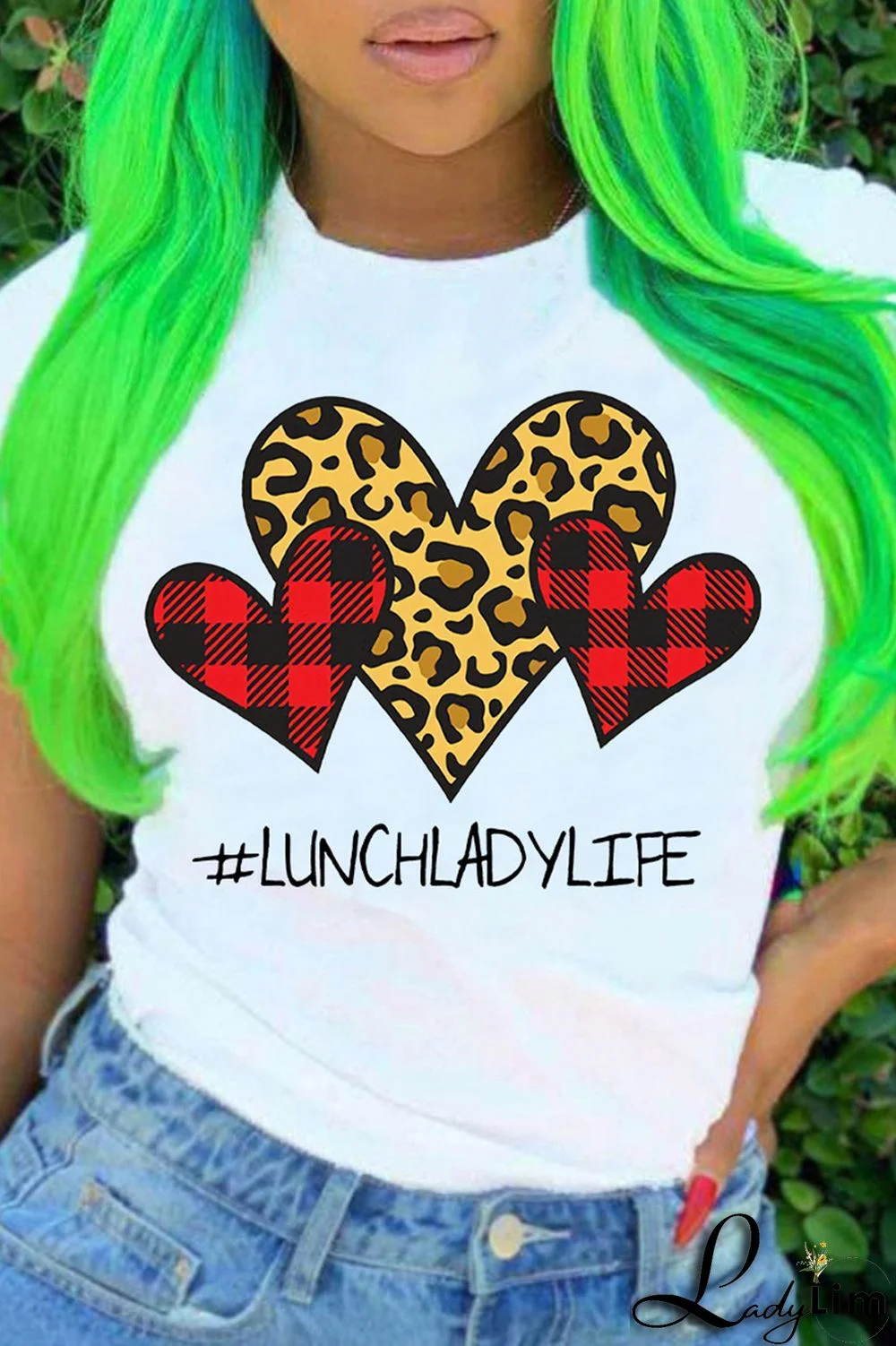 White Fashion Casual Print Basic O Neck T-Shirts