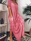 Tie Dye Split-Side Short Sleeves Maxi Dresses