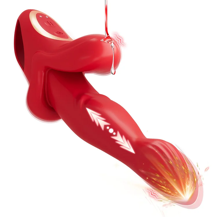 pearlsvibe -  Thrusting Dildo Vibrator Wand Women Sex Toys With 10 Vib & Thrust Modes