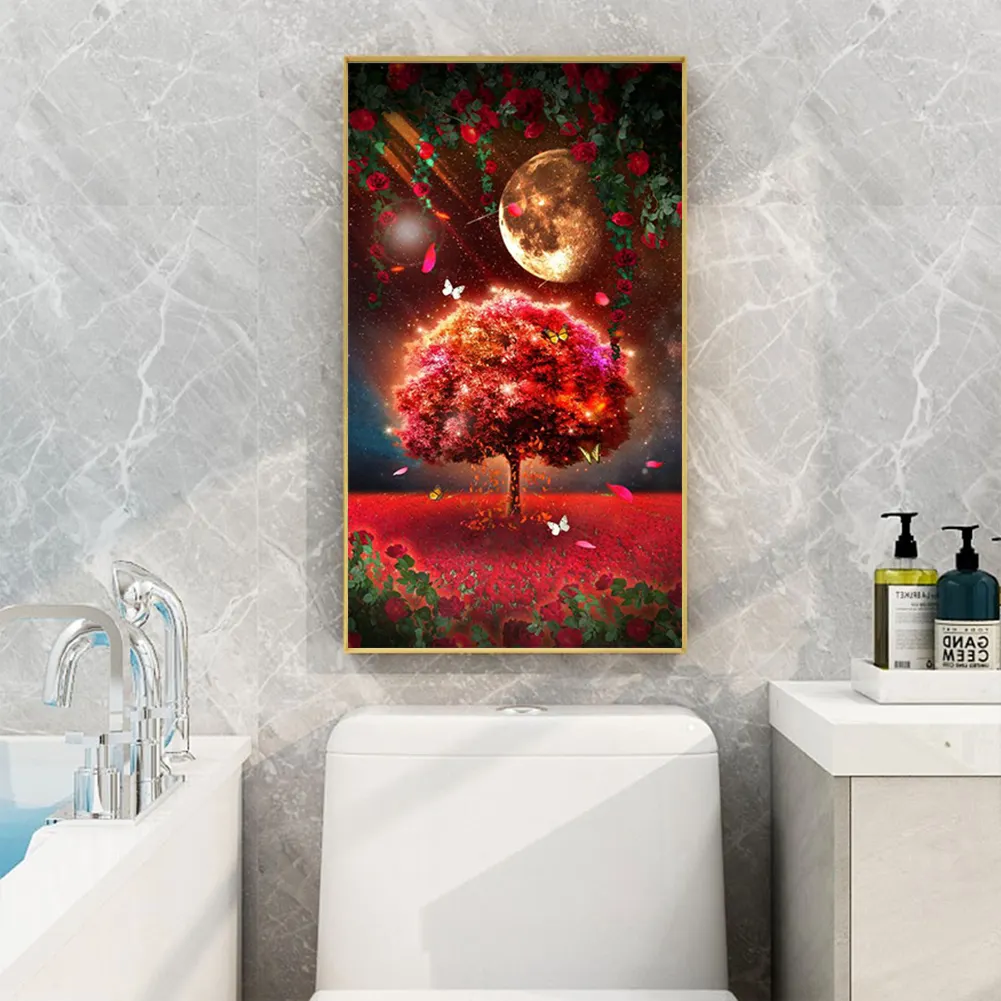 Full Round Diamond Painting 40*70cm - Moonlight Meteor Butterfly Mangrove