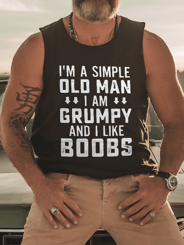 I'm A Simple Old Man Print Men's Vest