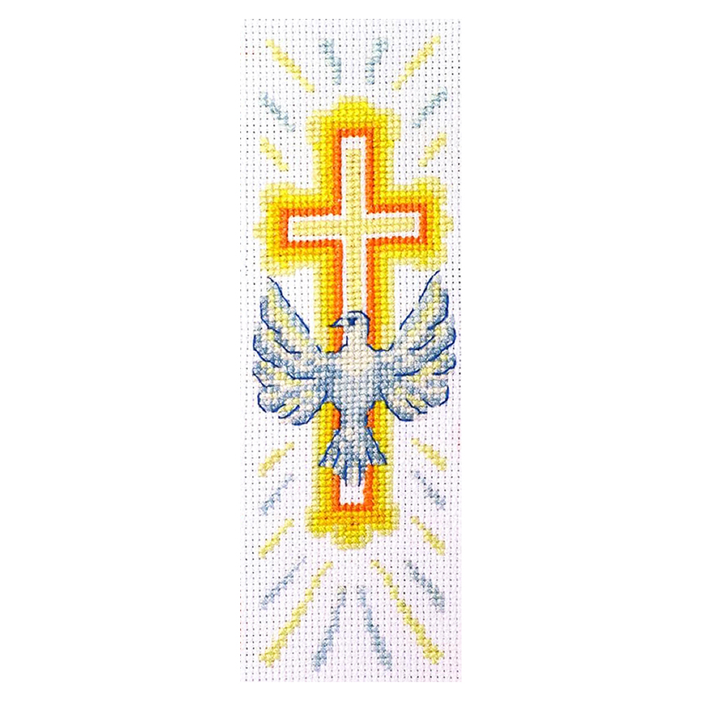 White Dove Cross-11CT Stamped Cross Stitch Bookmark 18*6cm(Double Sided) white-dove-cross-11ct-stamped-cross-stitch-bookmark-18-6cm-double-sided