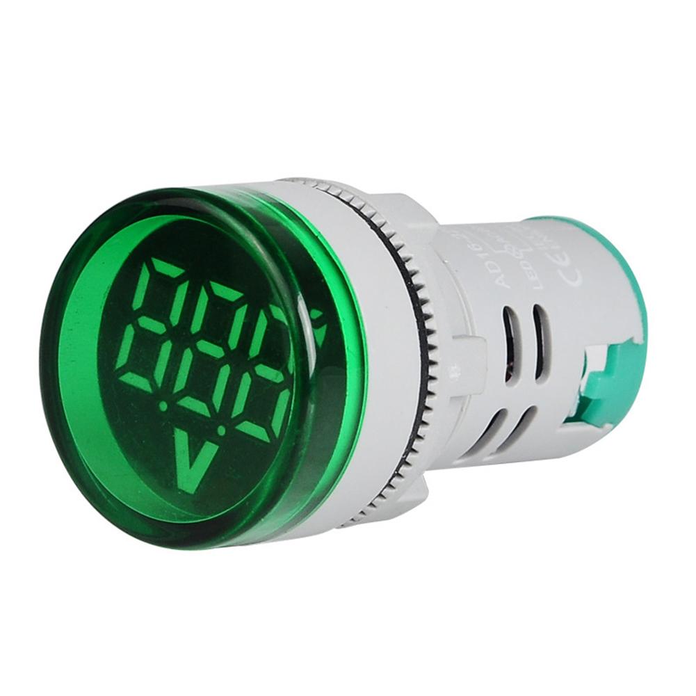 

220V AC 22mm Round LED Digital Display Voltage Meter Ampermeter Monitor, Green, 501 Original
