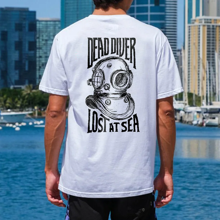 Dead Diver Lost At Sea Printed Men's T-shirt