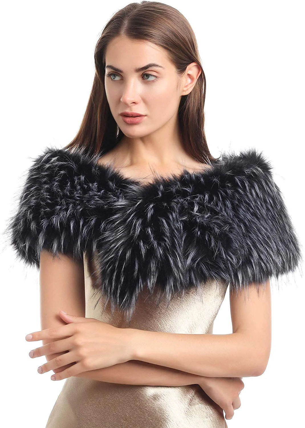 Faux Fur Collar Women's Neck Warmer Scarf Wrap