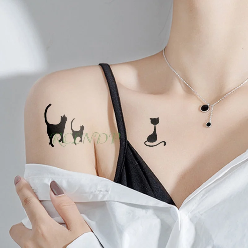 Waterproof Temporary Tattoo Stickers Cat Dog Fake Tatto Flash Tatoo Tatouage Neck Hand Back Foot shoulder for Girl Women Men