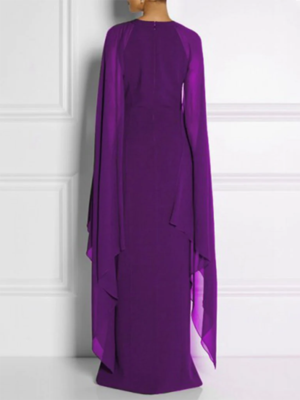 Loose Solid Color Round-Neck Maxi Dresses