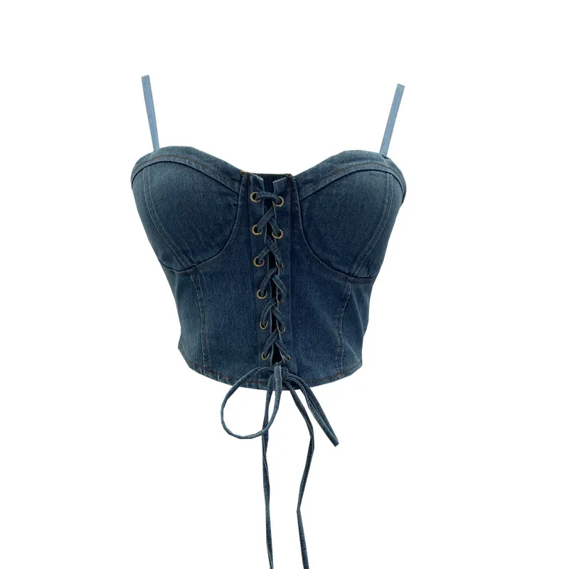 Uveng Real Beat With Chest Pad Adjustable Strap With Denim Vest Strap Strap Slings Bras