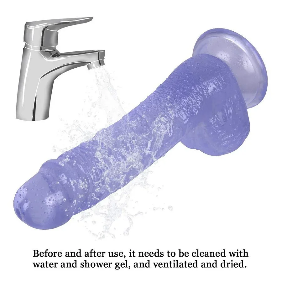 Flexible Waterproof Erotic Simulation Dildo with Soft Touch for Women