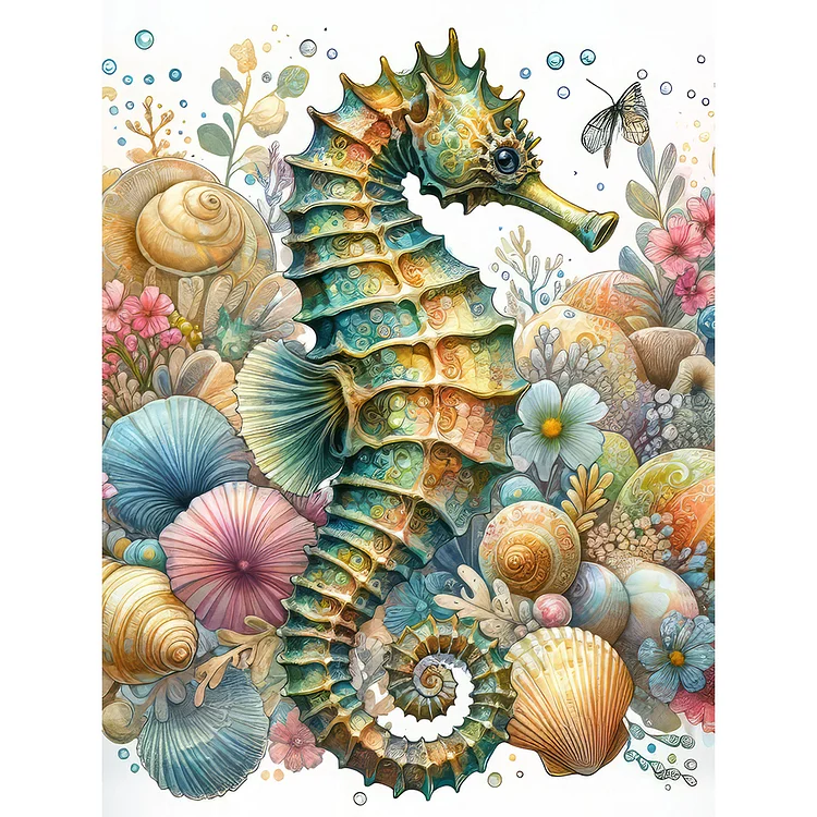 Undersea Seahorse 30*40CM (Canvas) Full Round Drill Diamond Painting gbfke