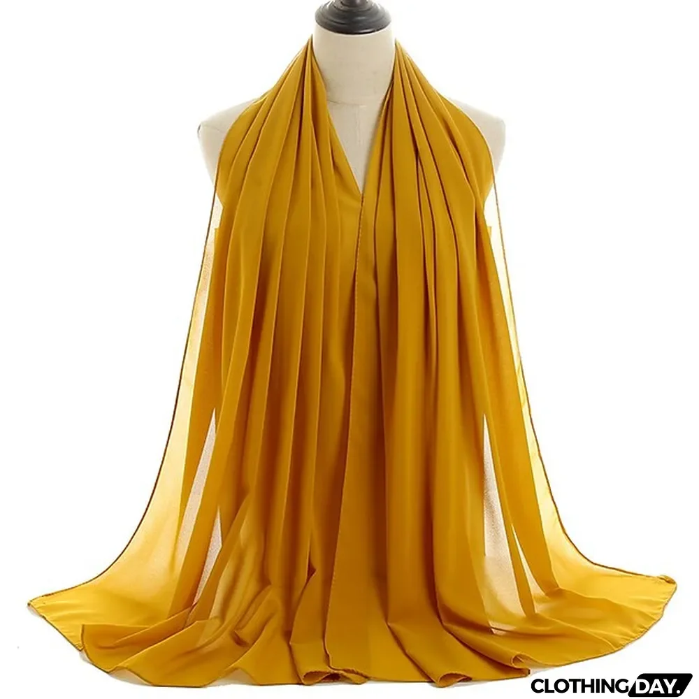 180*75cm Muslim Fashion Chiffon Hijab Scarf Women Scarves Long Shawl Islamic Hijabs Simple Head Scarf Solid Wrap Turban
