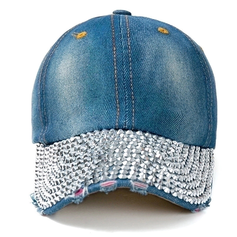 Unisex Basic Letter Rhinestone Curved Eaves Baseball Cap