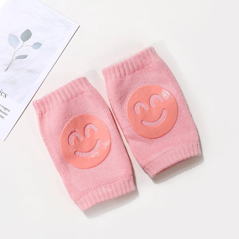 Baby Boy Girl Accessories Non Slip Crawling Smile Face Printed Knee Pads Protector Safety Kneepad