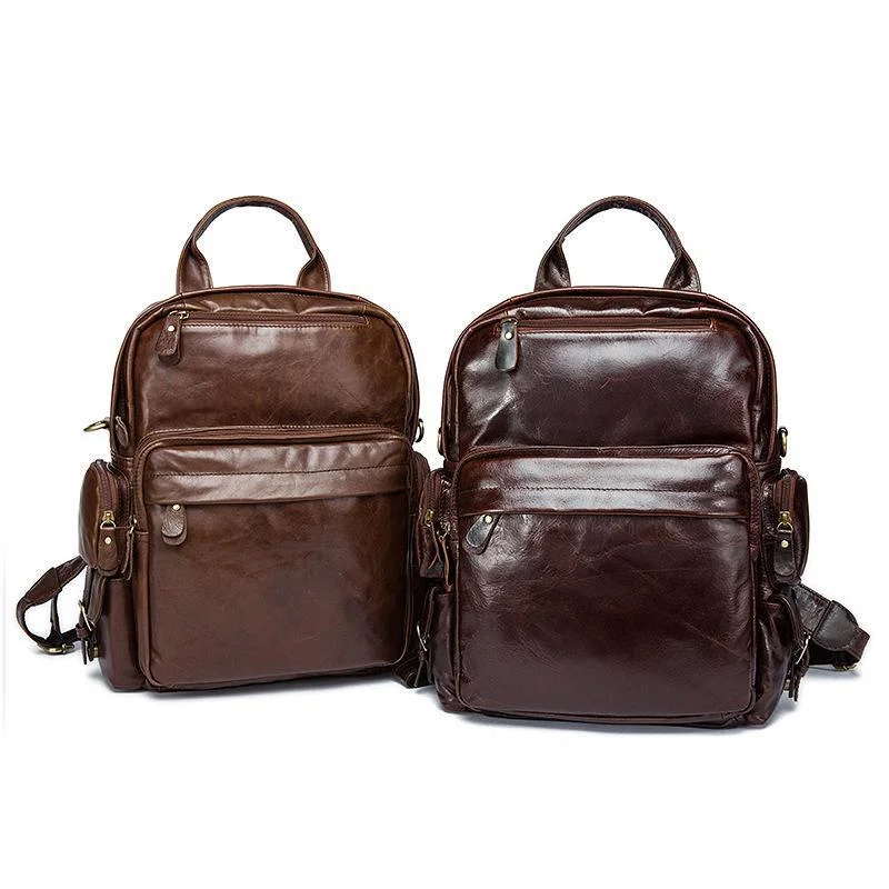 Classic Genuine Leather Vintage Backpacks WIth Large Capacity