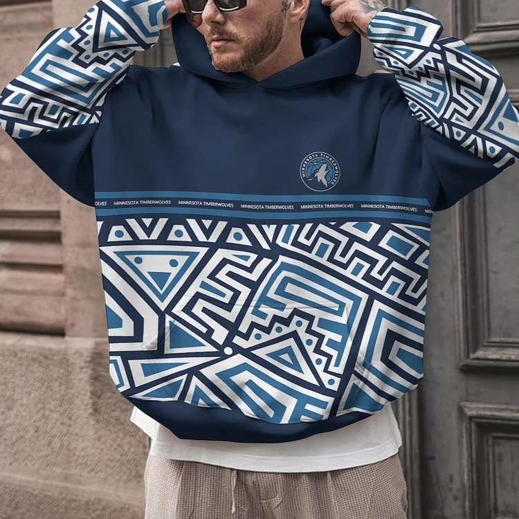 Minnesota Timberwolves Printed Hooded Pocket Pullover Hoodie