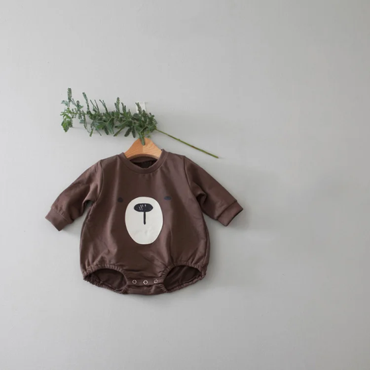 Baby Boy/Girl Bear Print Pullover Long Sleeve Bodysuit