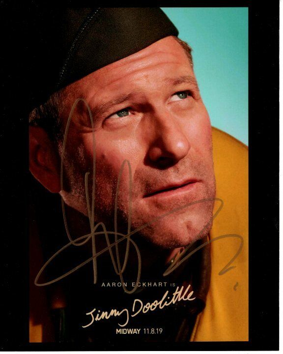 AARON ECKHART Signed Autographed MIDWAY JIMMY DOOLITTLE Photo Poster painting