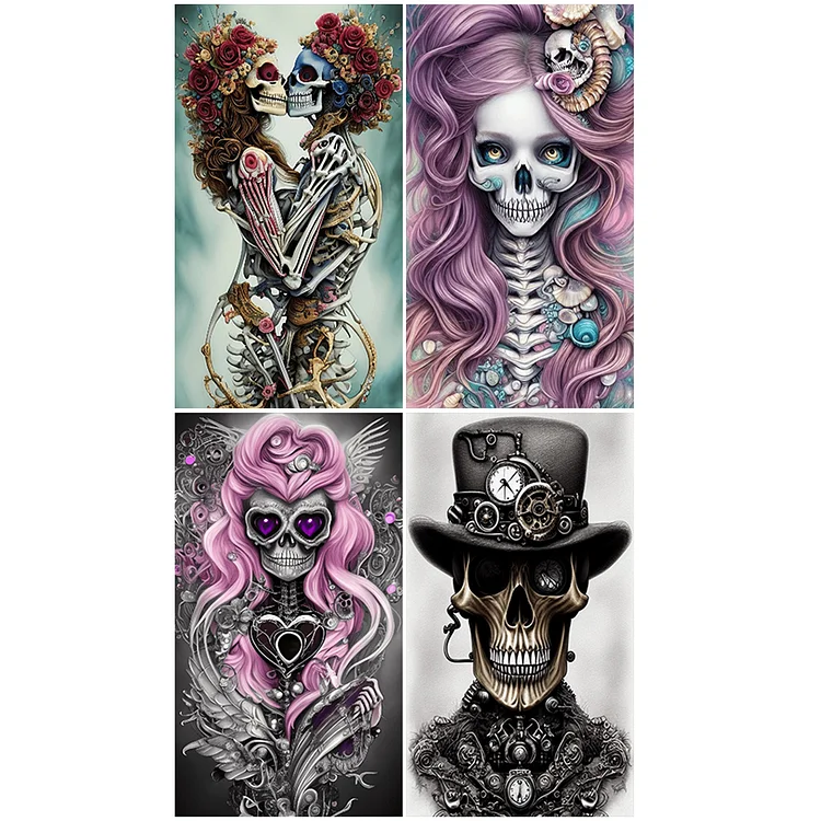 Cool Diamond Painting Kits For Adults Skull Full Diamond Art Kit For Adults  Beginner Skeleton Cyberpunk