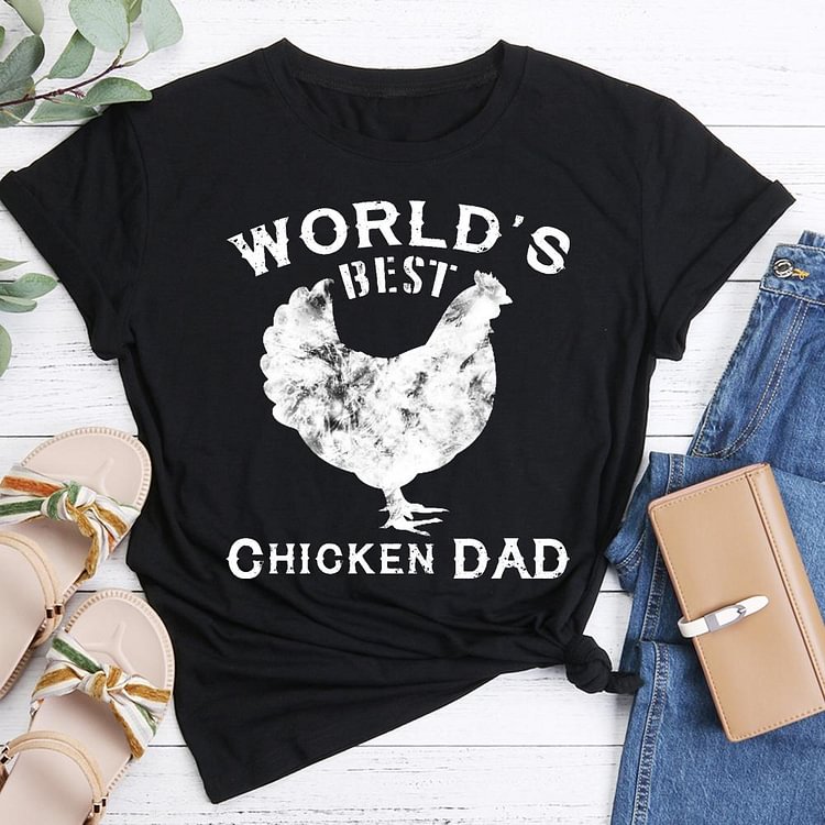 ANB - World's Best Chicken Dad Classic Retro Tee Tee -05172