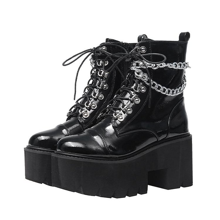 DRIPPIN' IN Chain Platform Boots